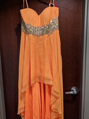 Colors 0768 Size 14 Orange Prom Dress